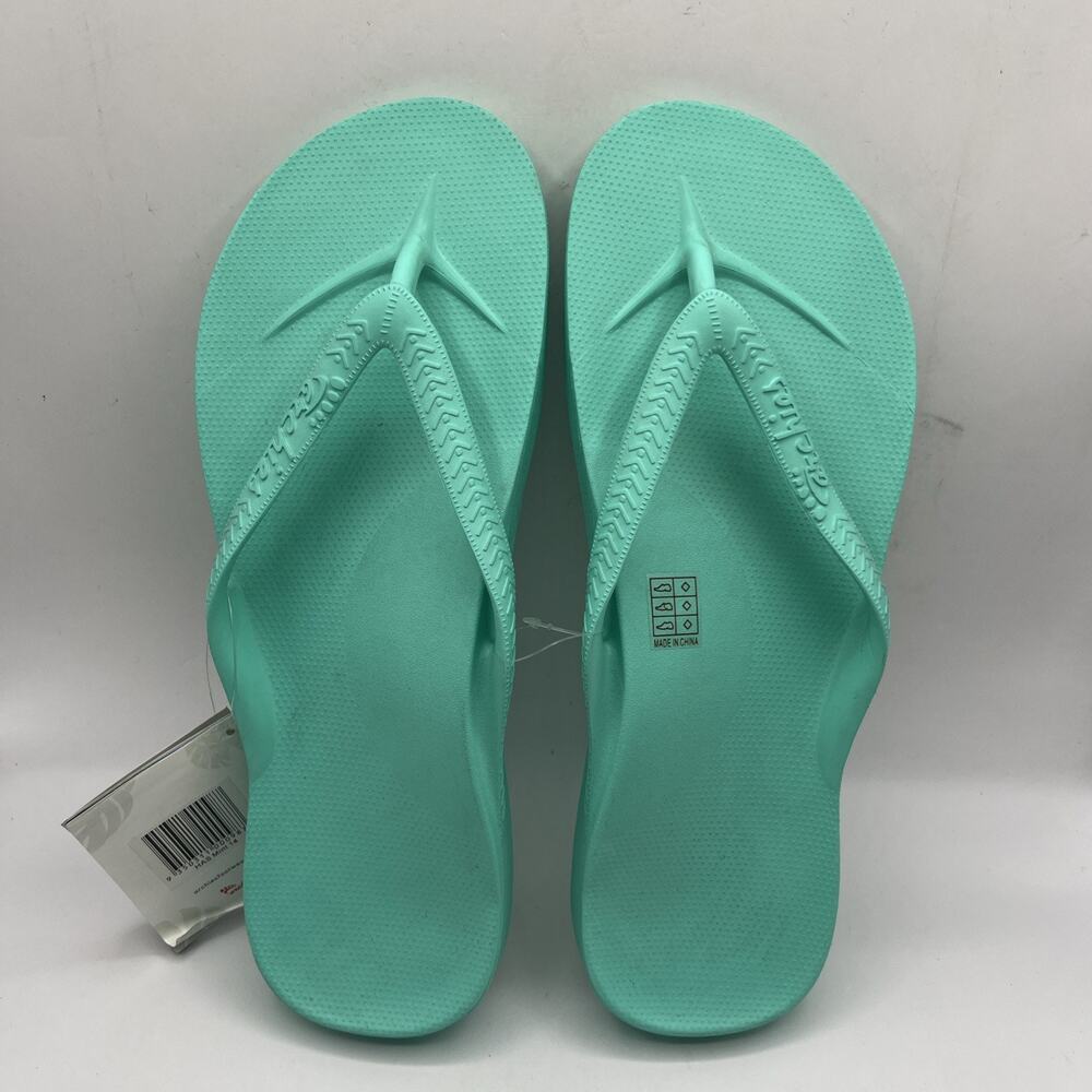 Archies Arch Support Flip Flops Mint Green Unisex Sz US M 14 W 15 Comfort New